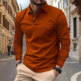 Autumn Men's Polo Shirt Lapel Pocket T-shirt Men's Breathable Business Casual Long sleeved