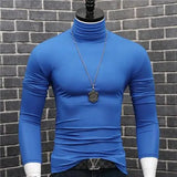 Joior Luxury Men's Casual Turtleneck T-Shirts Autumn and Winter Tops Slim Collar Full Sleeve Innerwear Undershirt Golf Wear Men Tee