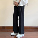 Joior Summer Black Suit Pants Men Fashion Social Mens Dress Pants Korean Loose Bell-bottoms Pants Men Mens Office Formal Trousers