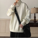 Joior Autumn Winter Fashion Men's Cool Boy Casual Loose Tess Knitted Pullover Turtleneck Sweater Soft Warm Thick