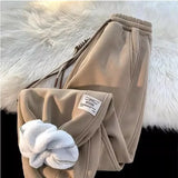 Joior winter outfits men Korean Style Autumn and Winter Men and Women Street Personality Loose Wide Leg Bound Sports Pants Couple Simple Casual Pants