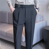 Men Suit Pants Trousers Autumn New British Style Stretch Slim Formal Pantalone Hombre Solid Casual Dress Pants Men Clothing