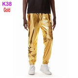 Joior Mens Shiny Silver Metallic Jogger Sweatpants Hip Hop Wet Look Trousers Men Club Party Festival Prom Streetwear Pantalones Hombre