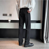 Joior Spring Summer Men Suit Pants Wide Leg Long Drape Trousers Fashion Streetwear Clothing Solid Stretch Waist Oversize Pants Black