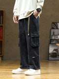 Autumn New Cargo Pants Men Multi-Pockets Cotton Casual Wide Pants Male Workwear Loose Straight Trousers Big Size 7XL 8XL