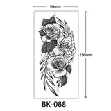 Joior Black Flower Tattoo Sketch Tattoo Sticker  Rose Blossom Tattoo Temporary Waterproof