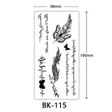 Joior Black Flower Tattoo Sketch Tattoo Sticker  Rose Blossom Tattoo Temporary Waterproof