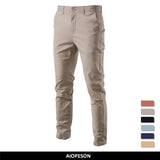  Casual Cotton Men Trousers Solid Color Slim Fit Men's Pants New Spring Autumn High Quality Classic Business Pants Men