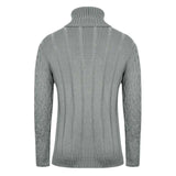 Joior Fall/Winter New Men's Sweater Casual Solid Color Turtleneck Long Sleeve Argyle Twist Knitted Pullovers Outdoor Warm Jumpers