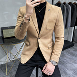 Joior Deerskin Leather Jacket Blazer Men Casual Slim Fit Blazer Hombre Suit Leather Jacket Men Terno Masculino Men Clothing 6 Color