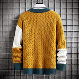 Joior 2024 Autumn and Winter Men's Plush Thick Style Fashionable and Comfortable Warm Casual Long Sleeved Round Neck Knitted Sweater