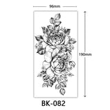 Joior Black Flower Tattoo Sketch Tattoo Sticker  Rose Blossom Tattoo Temporary Waterproof