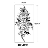 Joior Black Flower Tattoo Sketch Tattoo Sticker  Rose Blossom Tattoo Temporary Waterproof