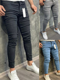 Joior High Quality Fashion European American Classic Solid Washing Denim Pants Casual Men's Stretch Trouser Blue Skinny Jeans Men