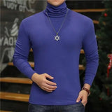 Joior Fashion Men's Turtleneck T-Shirts Casual Autumn Winter High Collar New Slim Long Sleeve Stretch Model Undershirt Plus Size Tees