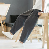 Summer Men's Trousers Cotton Linen Fashion Thin Soft Casual Pants Breathable Loose Shorts Straight Pants Streetwear