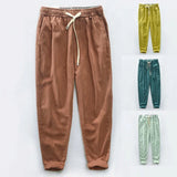 Joior 7 Colors Men's Cotton Linen Pants Male Spring Summer Casual Solid Color Thin Linen Cargo Trousers Streetwear M-XXXL