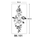 Joior Black Flower Tattoo Sketch Tattoo Sticker  Rose Blossom Tattoo Temporary Waterproof