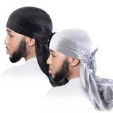 2PCS/LOT Unisex Men Women Satin Breathable Silky Durag Long Headwear