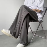 Joior Summer Texture Straight Pants For Men Korean Fashion Baggy Wide-leg Trousers Casual Drape Pleated Striped Y2K Pantalones Hombre