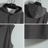 Joior New Fashion Zipper Cardigan Sweater Mens Sleeveless Hooded Vest Jacket Plus Size S-4XL Streetwear Vest Hoodies