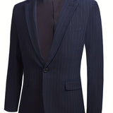 Joior Elegant One Button Blazer, Men's Semi-formal Flap Pocket Suit Jacket For Banquet Business