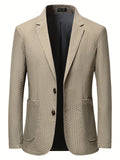 Joior Elegant Two Button Blazer, Men's Semi-formal Lapel Suit Jacket For Business