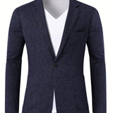 Joior Casual One Button Suit Jacket, Men's Blazer For Spring Fall