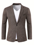 Joior Casual One Button Suit Jacket, Men's Blazer For Spring Fall