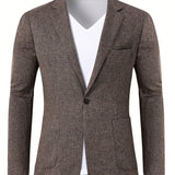 Joior Casual One Button Suit Jacket, Men's Blazer For Spring Fall