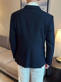 Joior Elegant One Button Blazer, Men's Semi-formal Flap Pocket Suit Jacket For Banquet Business