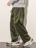 Joior Loose Fit Corduroy Pants, Men's Casual Stretch Sweatpants For Spring Summer