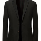 Joior Elegant Two Button Blazer, Men's Semi-formal Lapel Suit Jacket For Business