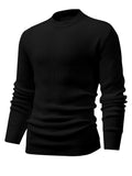 Joior All Match Knitted Sweater, Men's Casual Warm Mid Stretch Round Neck Pullover Sweater For Fall Winter