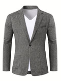 Joior Casual One Button Suit Jacket, Men's Blazer For Spring Fall