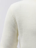 Joior All Match Knitted Sweater, Men's Casual Warm Mid Stretch Round Neck Pullover Sweater For Fall Winter